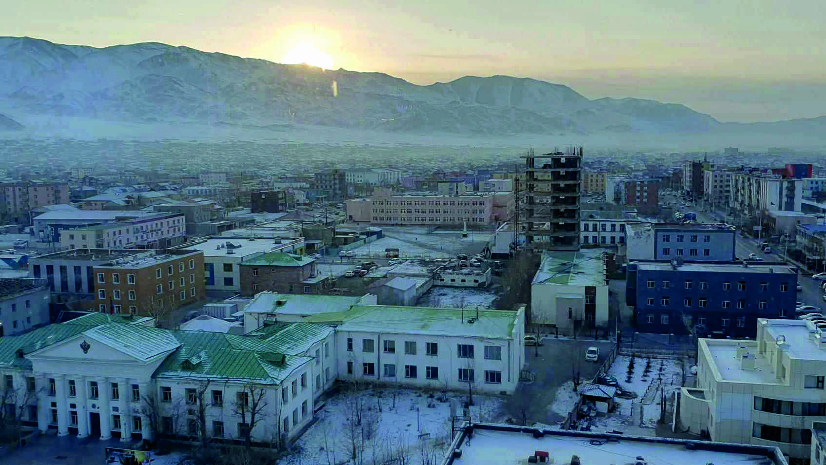 Aerial view of Khovd town